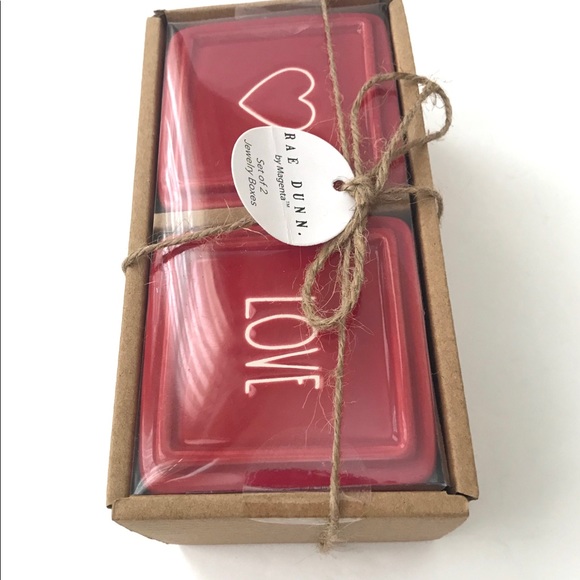 ❤️🆕 New Rae Dunn 2pk Red Jewelry Boxes - Picture 7 of 10
